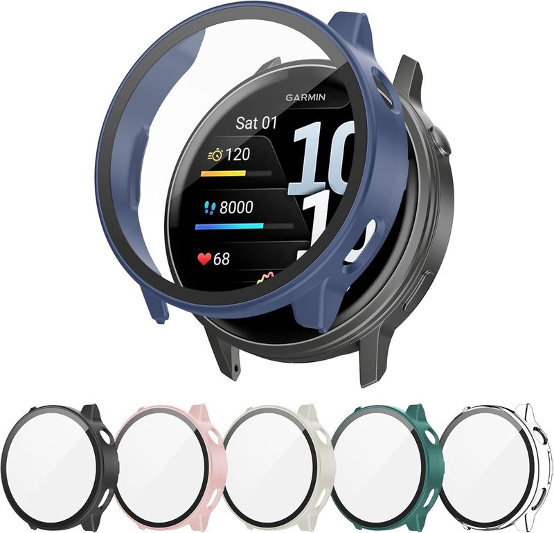 Tiorecime 6 Pack Case for Garmin Venu 4 45mm with Tempered Glass Screen Protector, Shockproof Hard PC Bumper Protective Cover Compatible with Garmin Venu 4 45mm - Image 1